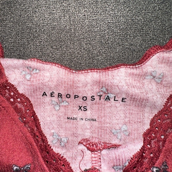 Festive Red Ruched Puff Sleeve Top XS – Holiday Party Y2K Blouse - Picture 3 of 5